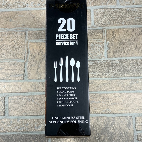 NEW Farberware Fine Stainless Steel Flatware 20 Piece Set - Picture 7 of 7